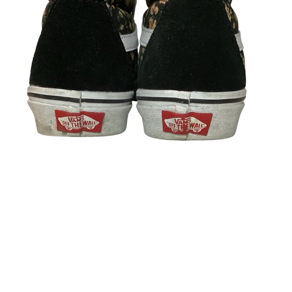 Vans Size 7 Black Floral Print High Top Lace Up Sneakers - Picture 5 of 10